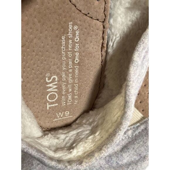 Toms Alpargata Flannel Faux Fur Lining Women Shoe Size 9 Flats Slip on - Picture 12 of 13